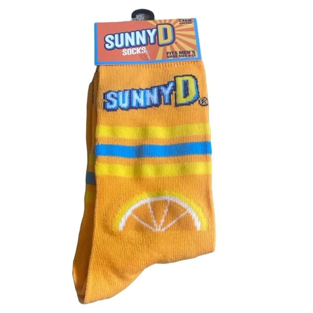 Sunny D Orange Drink Novelty Crew Socks